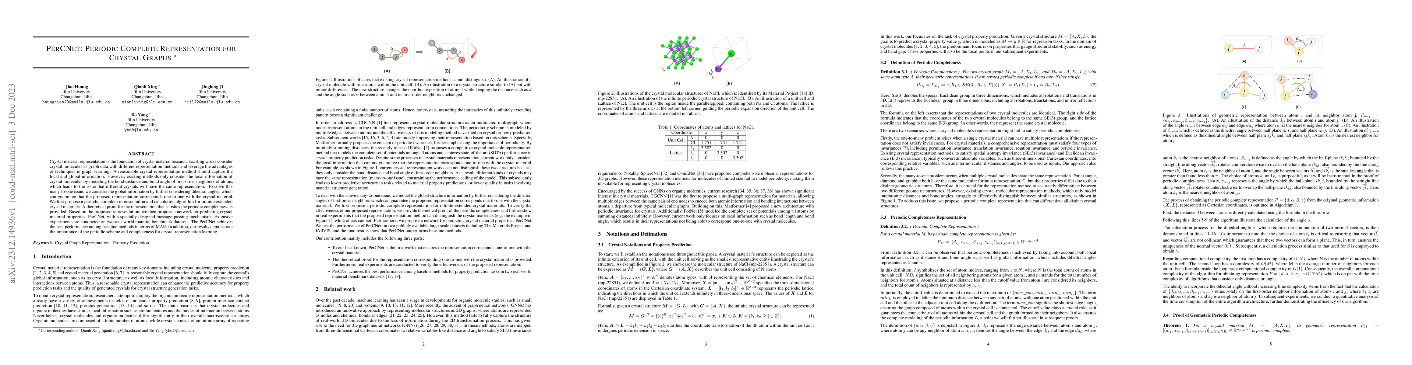 Thumbnail for PerCNet: Periodic Complete Representation for Crystal Graphs