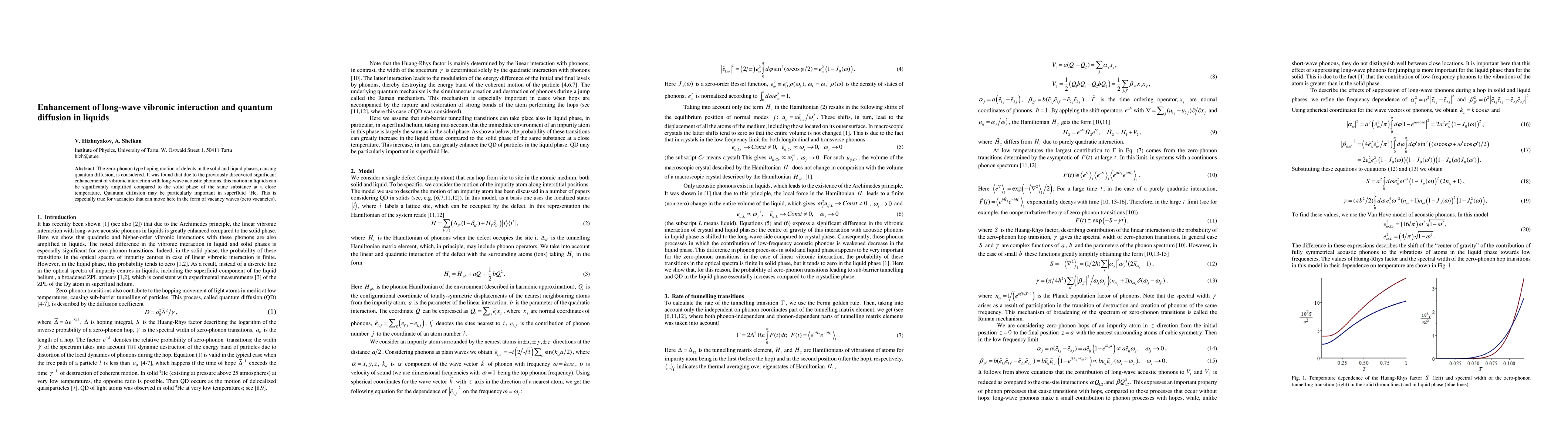 Thumbnail for Enhancement of long-wave vibronic interaction and quantum diffusion in
  liquids