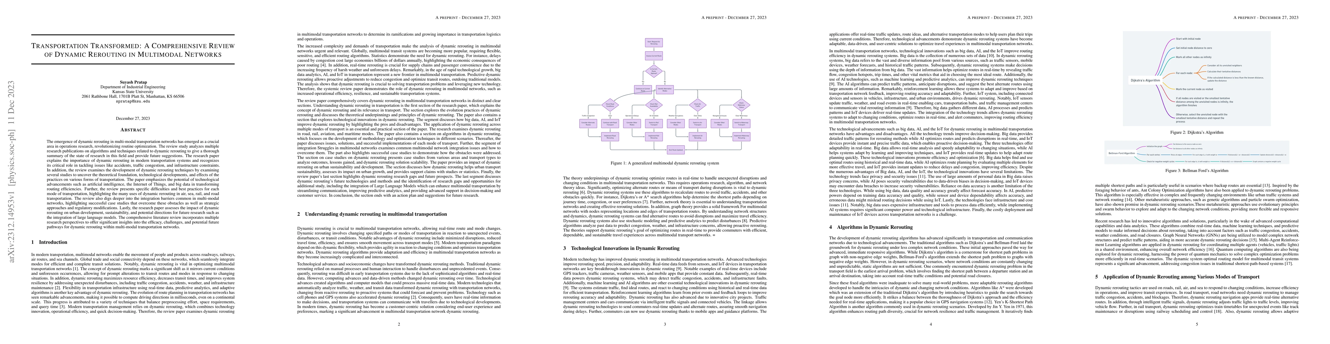 Thumbnail for Transportation Transformed: A Comprehensive Review of Dynamic Rerouting
  in Multimodal Networks