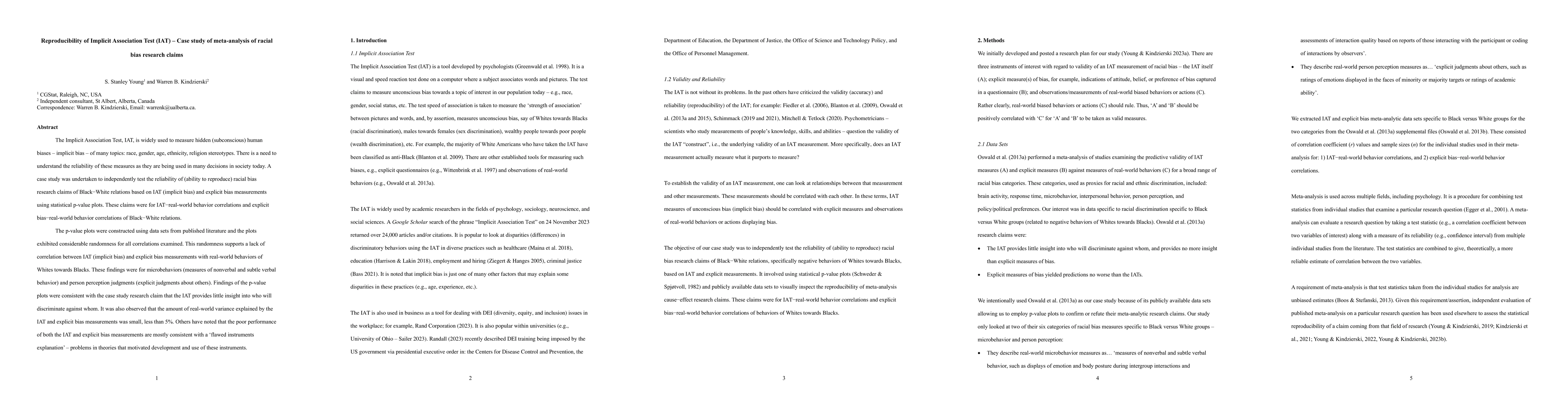 Thumbnail for Reproducibility of Implicit Association Test (IAT) -- Case study of
  meta-analysis of racial bias research claims