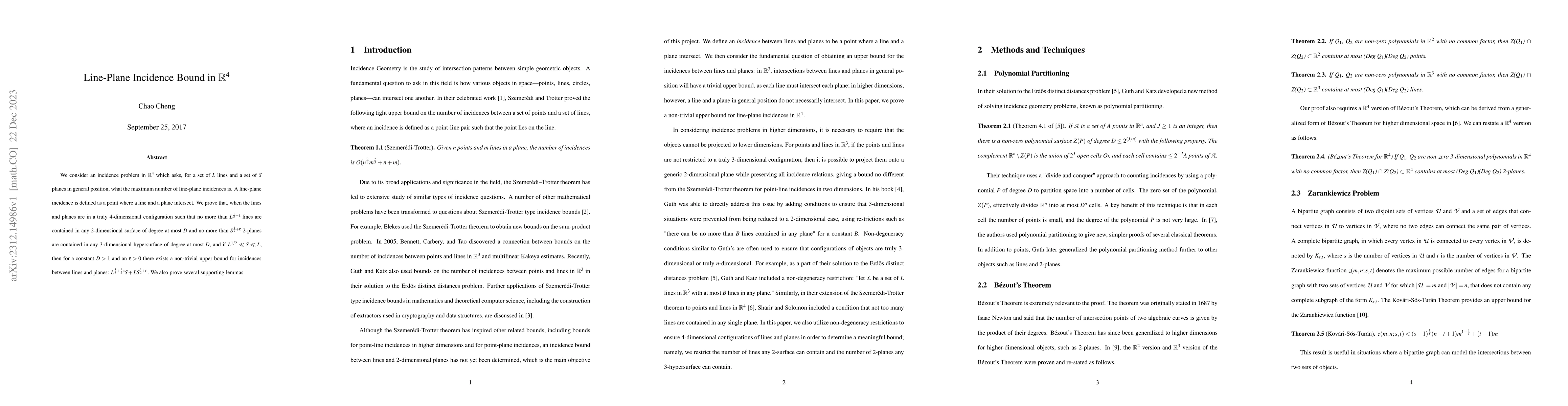 Thumbnail for Line-Plane Incidence Bound in $\mathbb{R}^4$