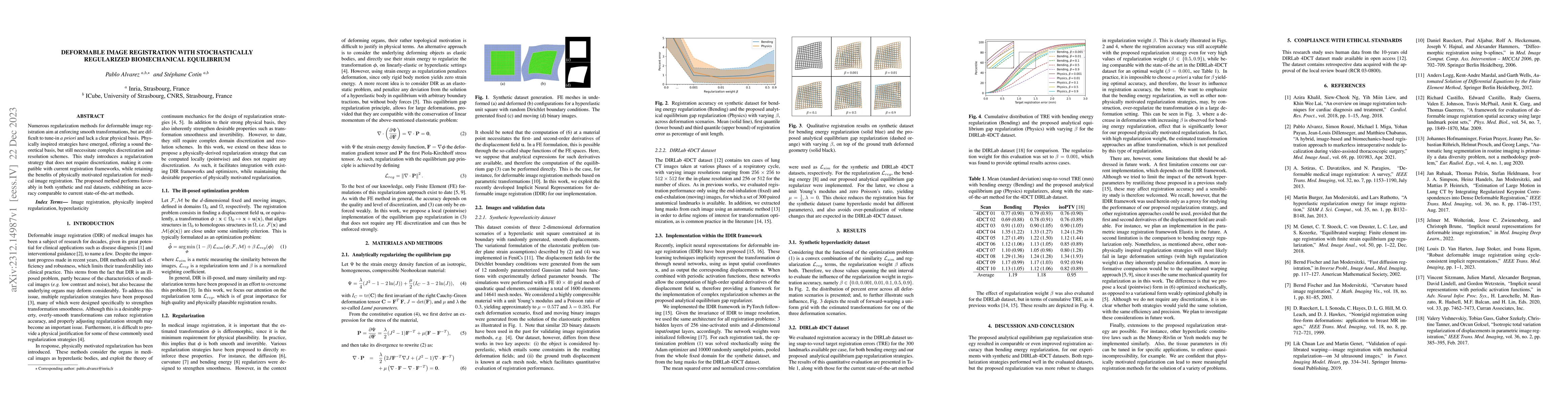 Thumbnail for Deformable Image Registration with Stochastically Regularized
  Biomechanical Equilibrium