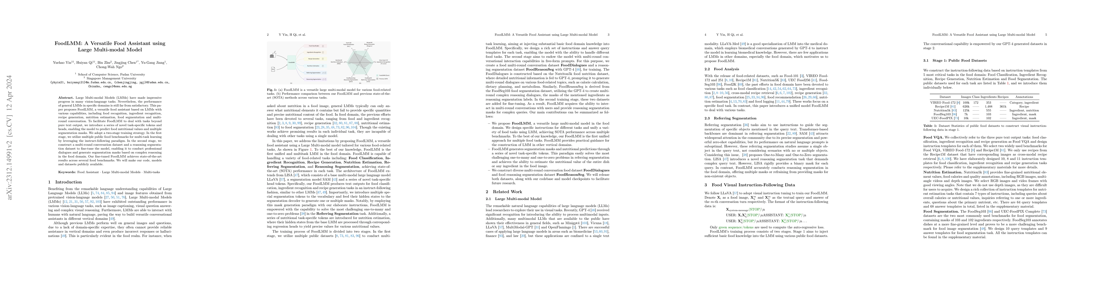 Thumbnail for FoodLMM: A Versatile Food Assistant using Large Multi-modal Model