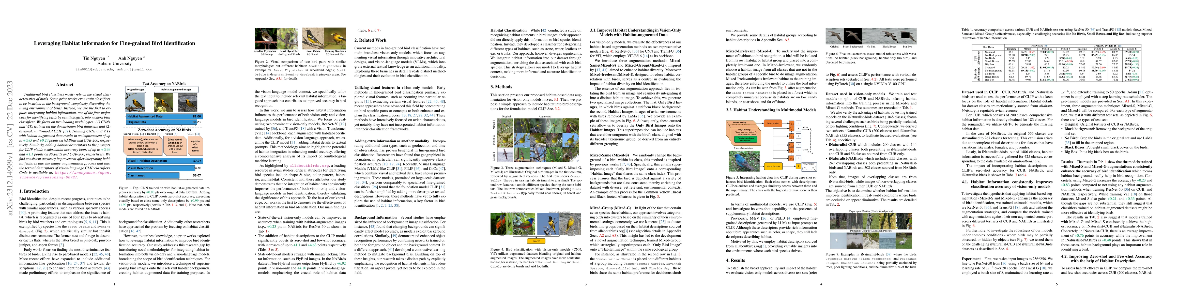 Thumbnail for Leveraging Habitat Information for Fine-grained Bird Identification
