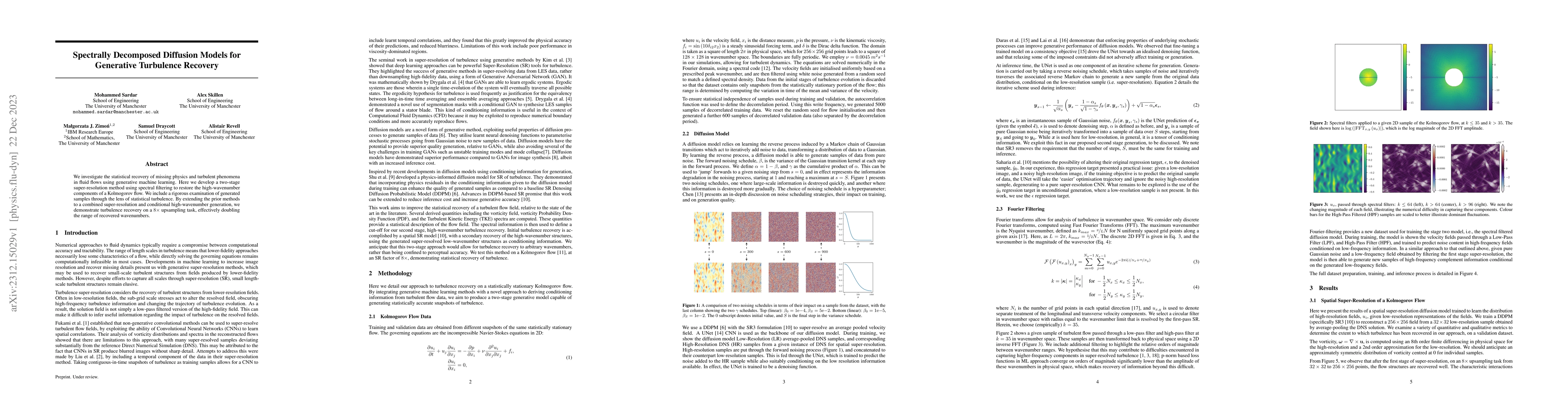 Thumbnail for Spectrally Decomposed Diffusion Models for Generative Turbulence
  Recovery
