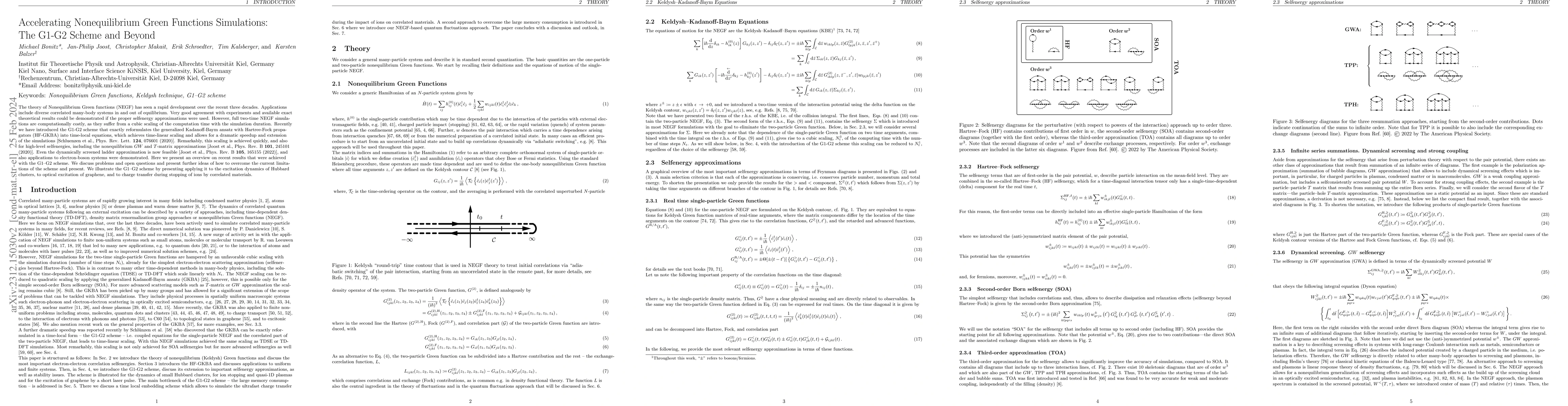 Thumbnail for Accelerating Nonequilibrium Green functions simulations: the G1-G2
  scheme and beyond