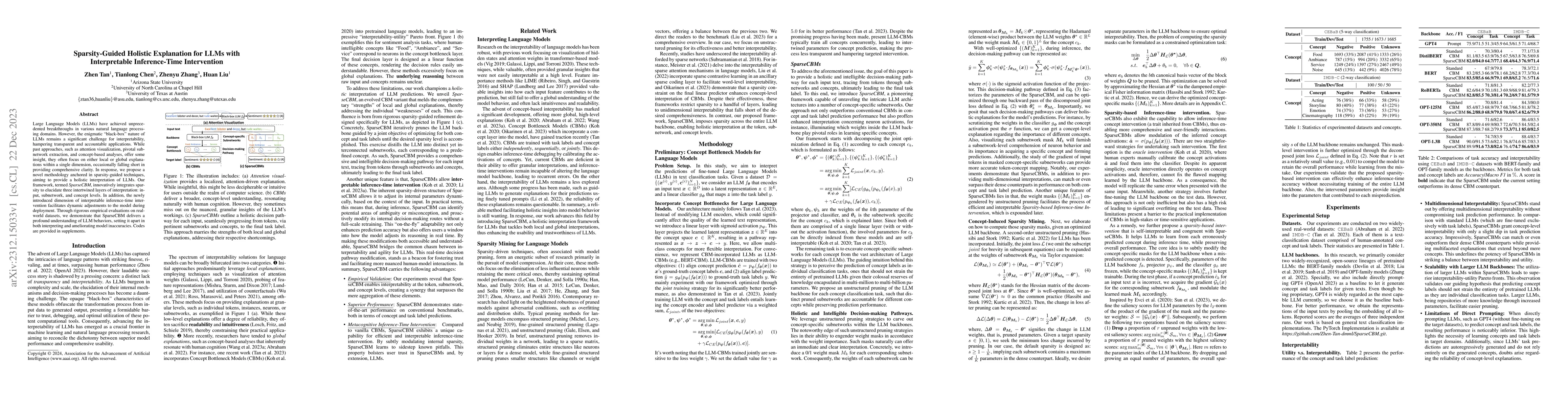 Thumbnail for Sparsity-Guided Holistic Explanation for LLMs with Interpretable
  Inference-Time Intervention