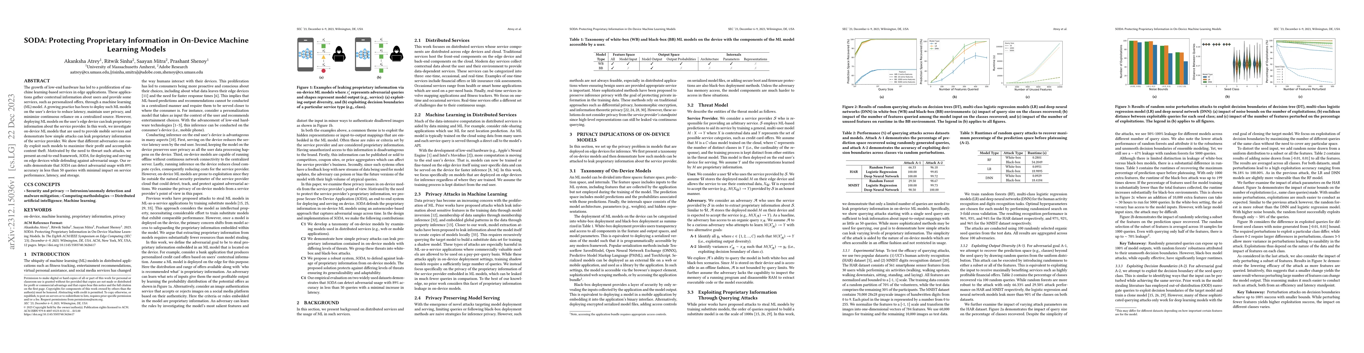 Thumbnail for SODA: Protecting Proprietary Information in On-Device Machine Learning
  Models