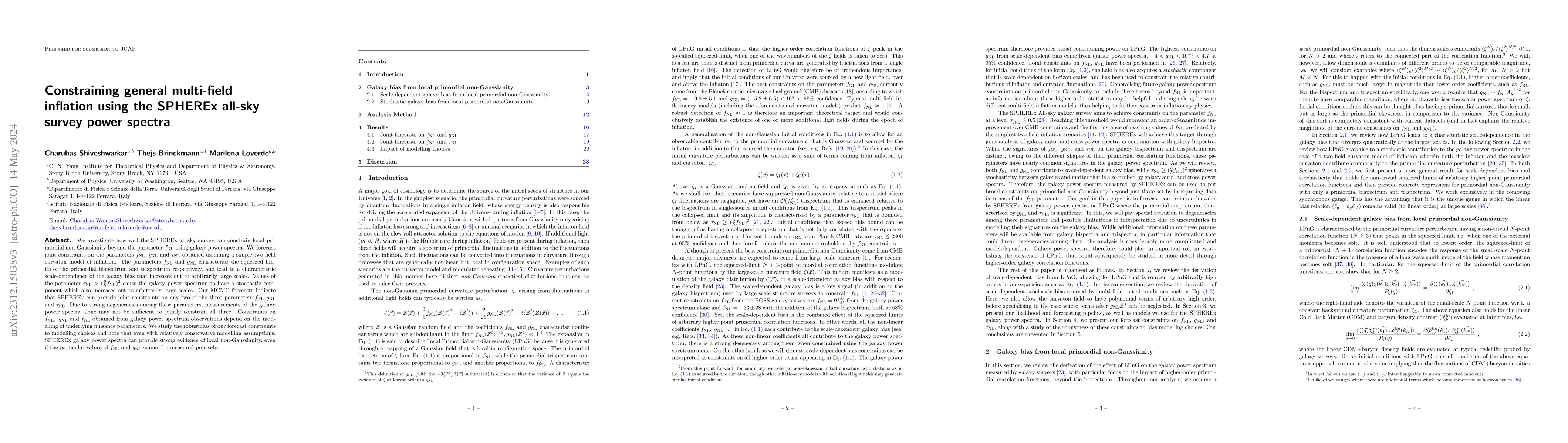 Thumbnail for Constraining general multi-field inflation using the SPHEREx all-sky
  survey