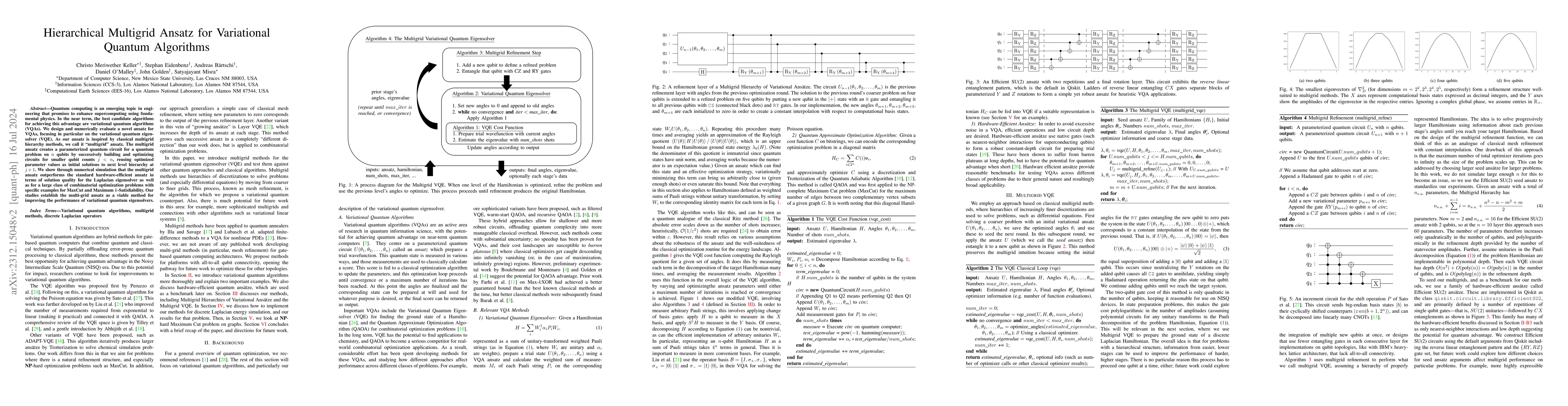 Thumbnail for Hierarchical Multigrid Ansatz for Variational Quantum Algorithms