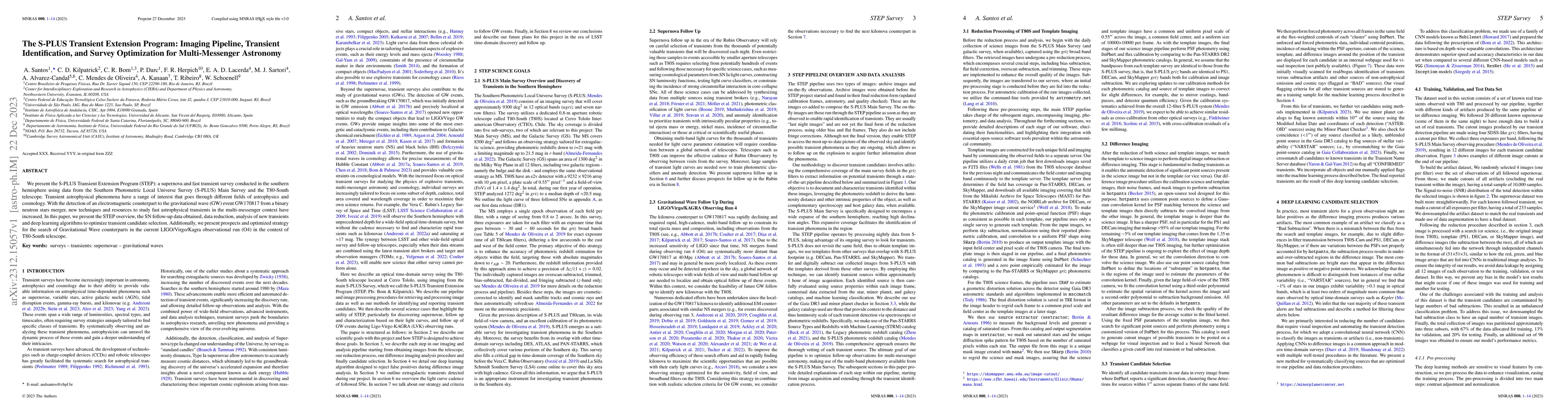Thumbnail for The S-PLUS Transient Extension Program: Imaging Pipeline, Transient
  Identification, and Survey Optimization for Multi-Messenger Astronomy