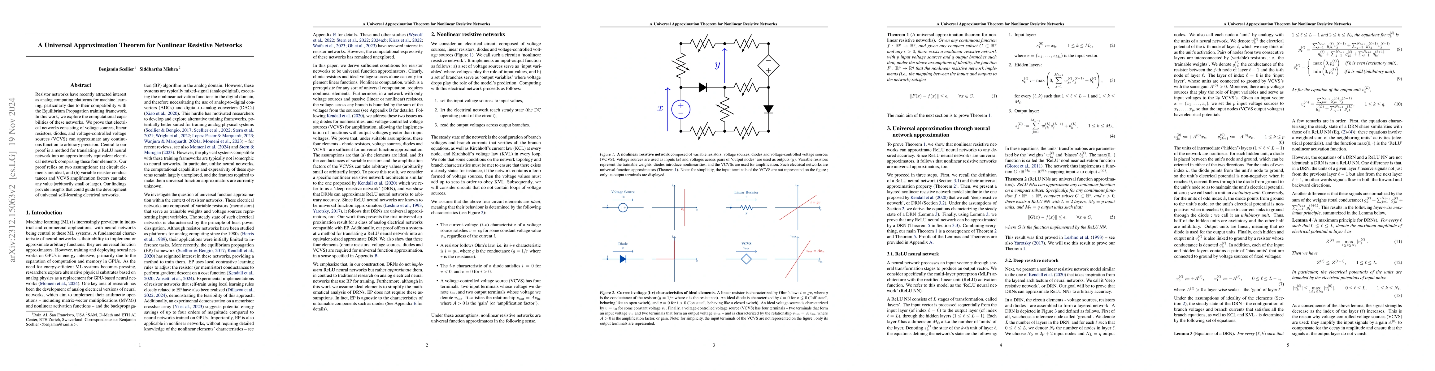 Thumbnail for A universal approximation theorem for nonlinear resistive networks