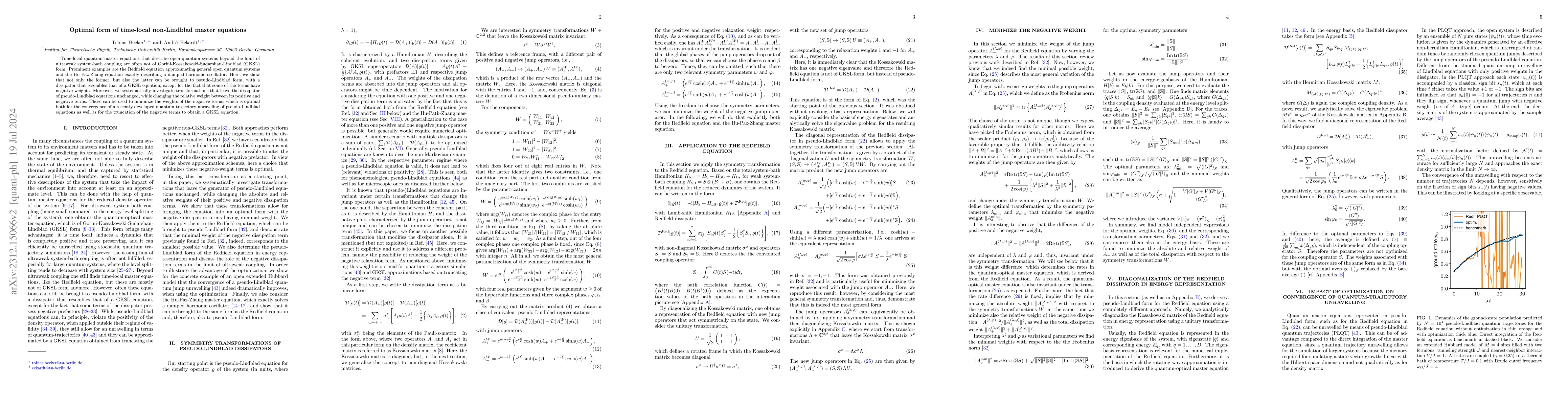 Thumbnail for Optimal form of time-local non-Lindblad master equations