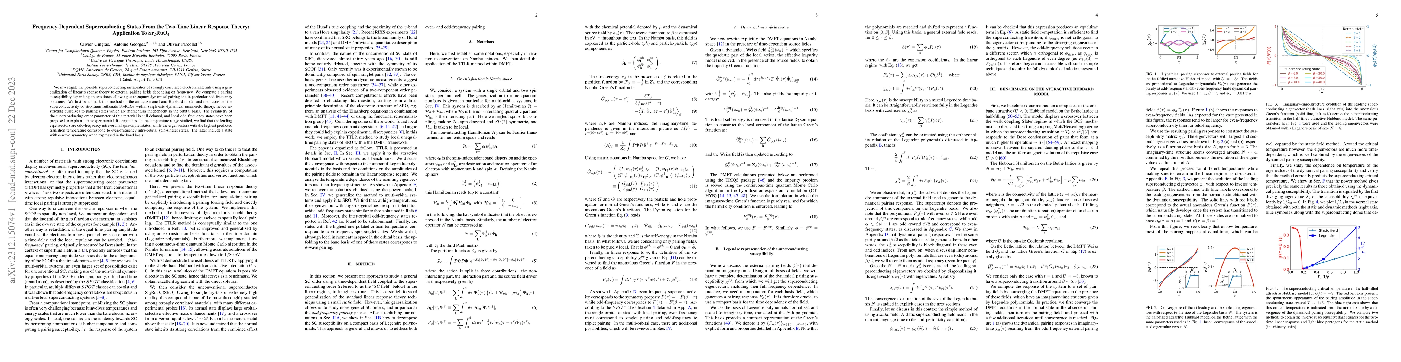 Thumbnail for Frequency-Dependent Superconducting States From the Two-Time Linear
  Response Theory: Application To Sr$_2$RuO$_4$