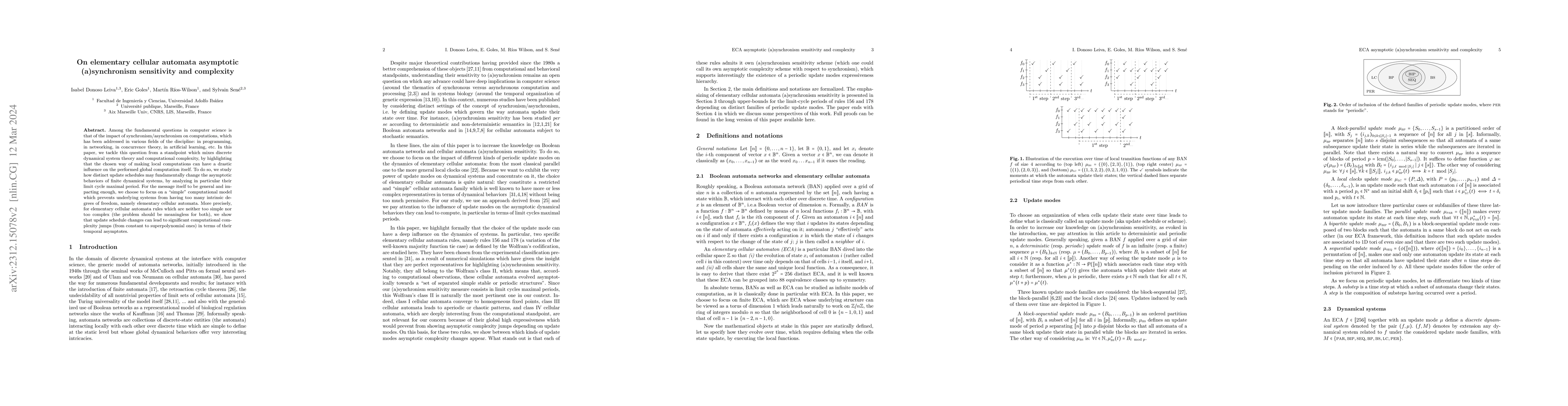 Thumbnail for On elementary cellular automata asymptotic (a)synchronism sensitivity
  and complexity