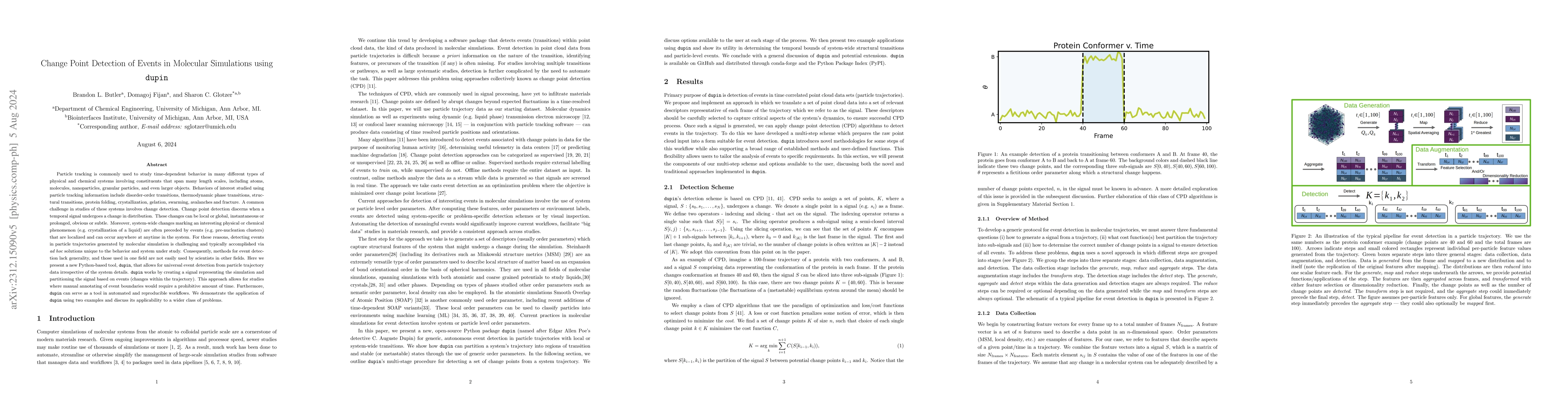 Thumbnail for Change Point Detection of Events in Molecular Simulations using dupin
