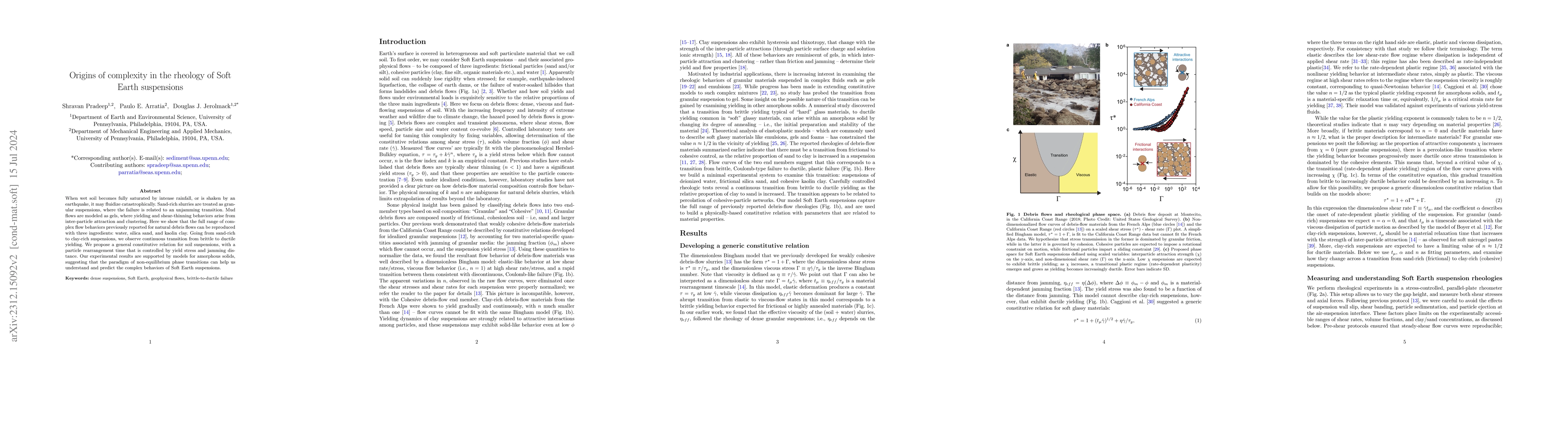 Thumbnail for Origins of complexity in the rheology of Soft Earth suspensions