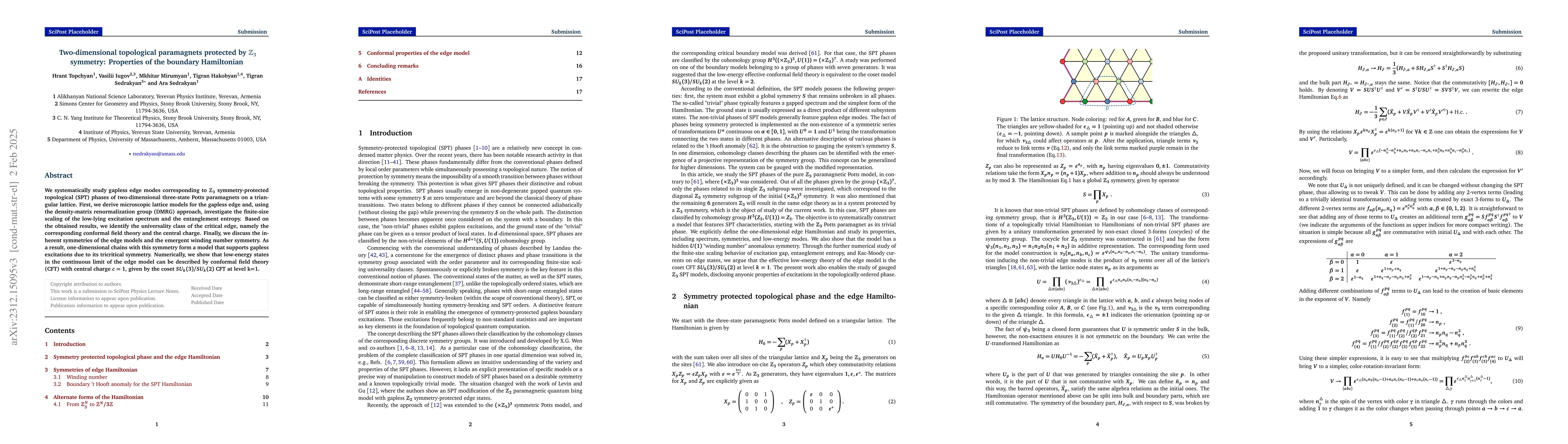Thumbnail for Two-dimensional topological paramagnets protected by $\mathbb{Z}_3$
  symmetry: Properties of the boundary Hamiltonian