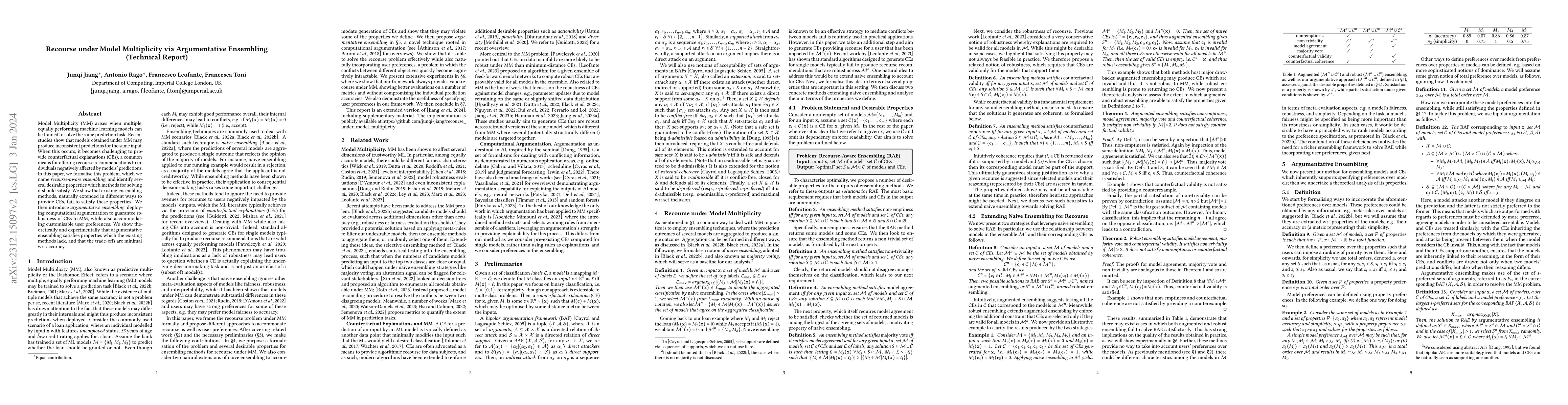 Thumbnail for Recourse under Model Multiplicity via Argumentative Ensembling
  (Technical Report)