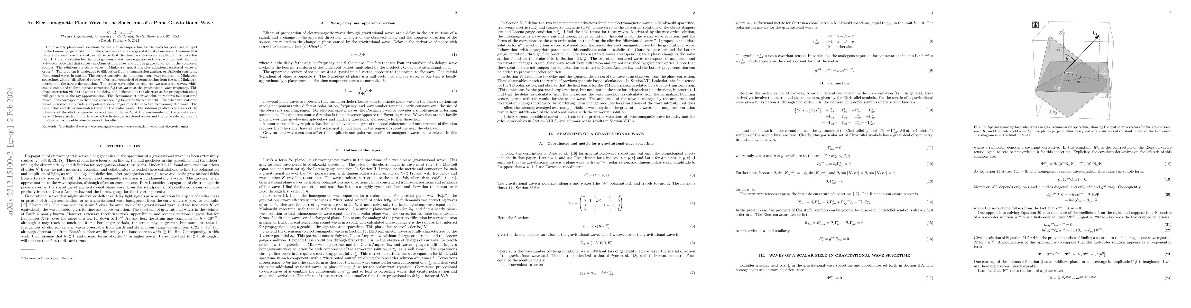 Thumbnail for An Electromagnetic Plane Wave in the Spacetime of a Plane Gravitational
  Wave