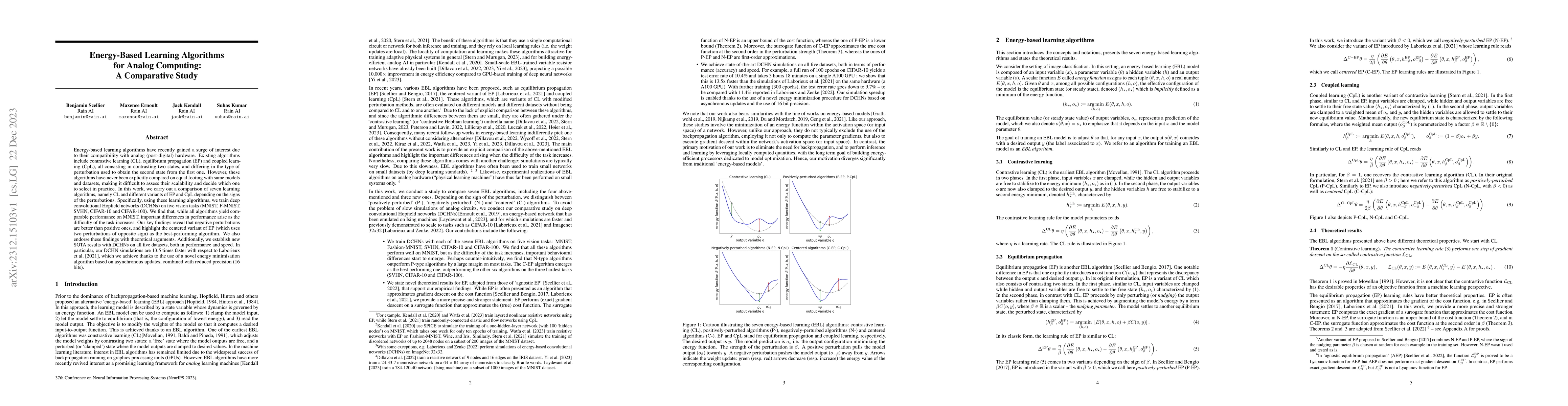 Thumbnail for Energy-based learning algorithms for analog computing: a comparative
  study