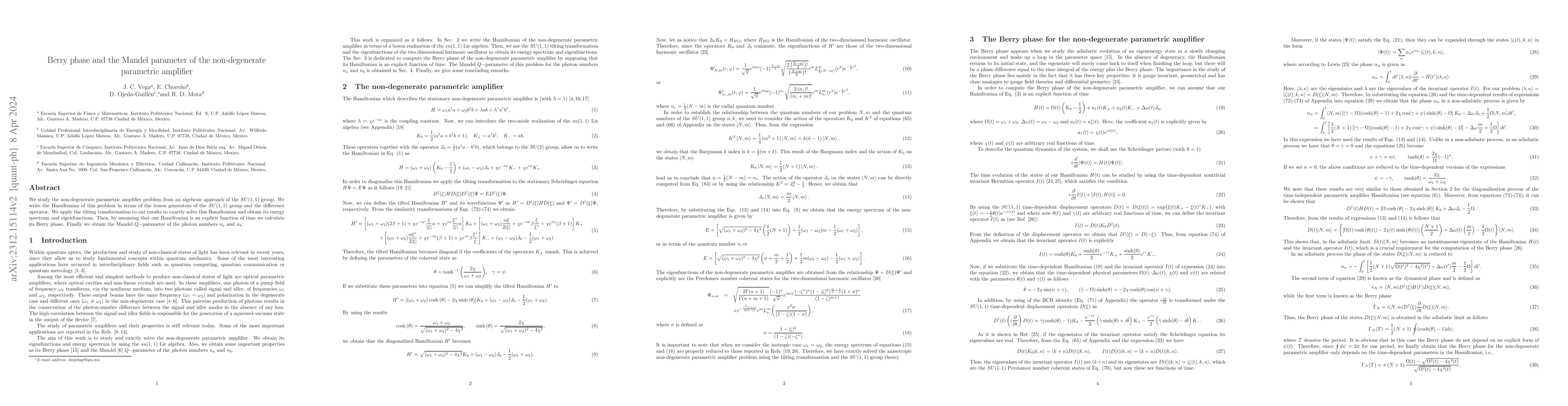 Thumbnail for Berry phase and the Mandel parameter of the non-degenerate parametric
  amplifier
