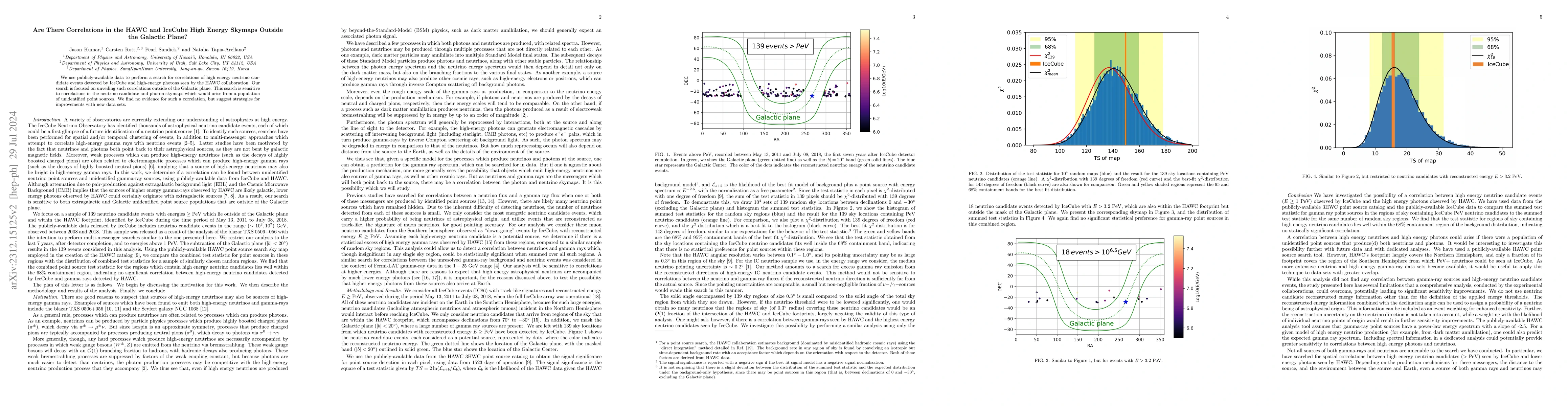 Thumbnail for Are There Correlations in the HAWC and IceCube High Energy Skymaps
  Outside the Galactic Plane?