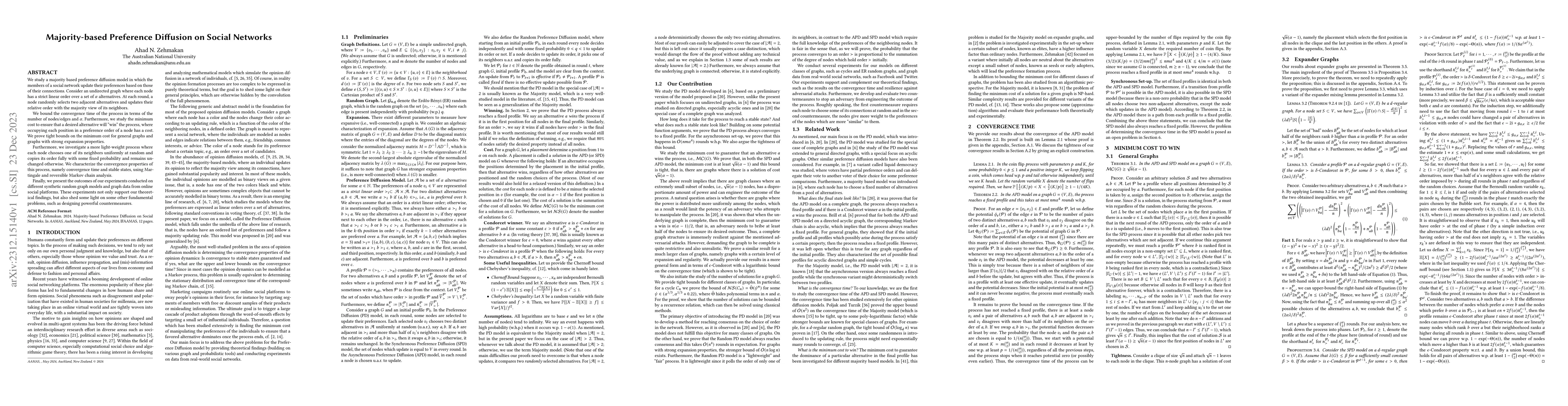 Thumbnail for Majority-based Preference Diffusion on Social Networks