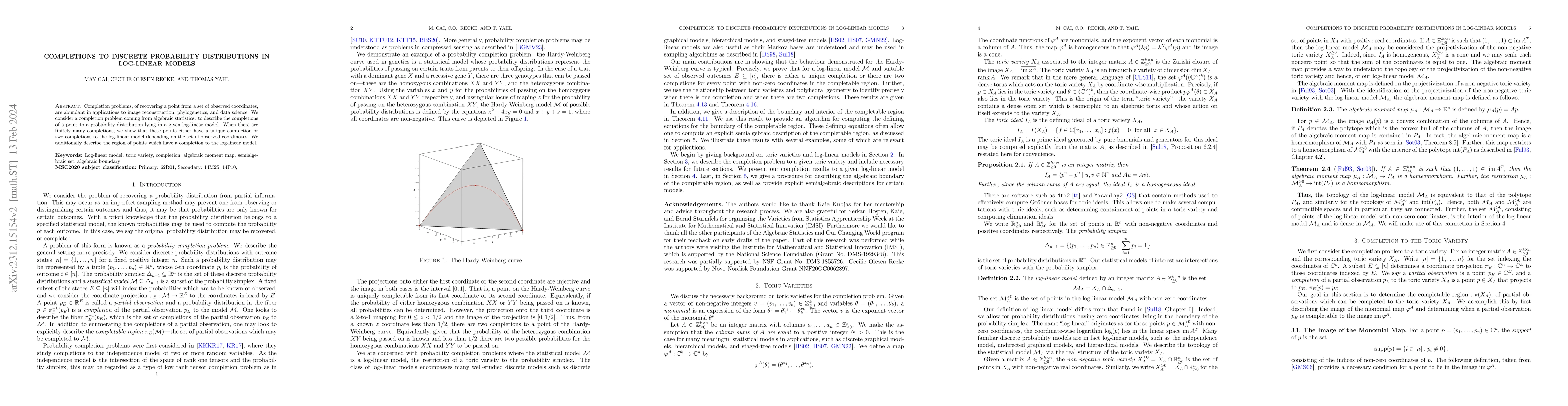 Thumbnail for Completions to Discrete Probability Distributions in Log-linear Models