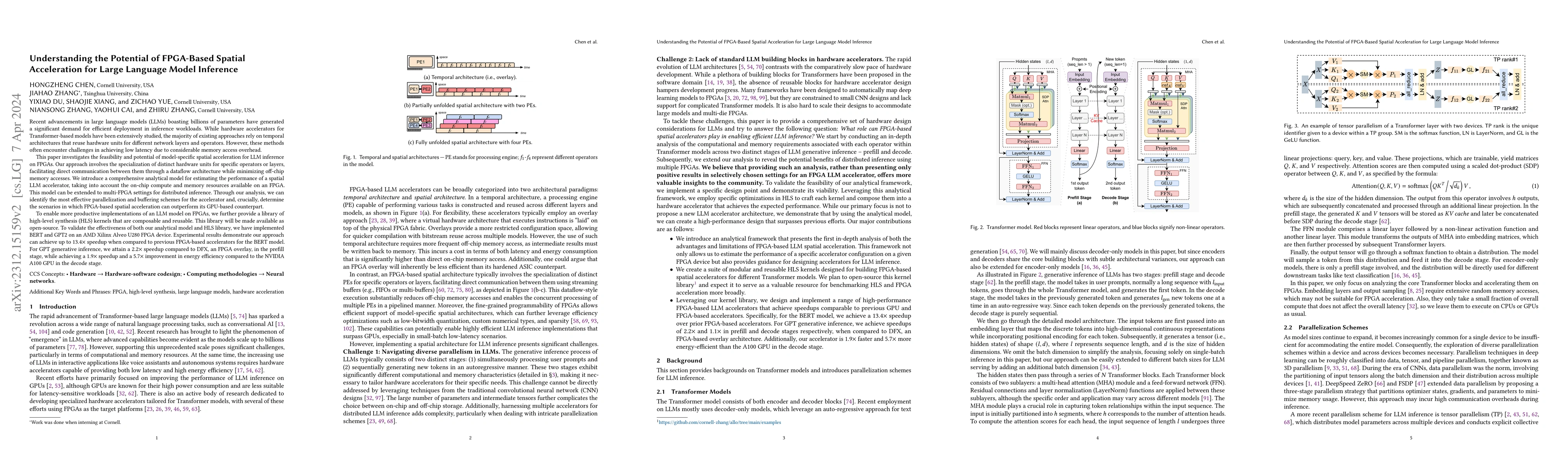 Thumbnail for Understanding the Potential of FPGA-Based Spatial Acceleration for Large
  Language Model Inference