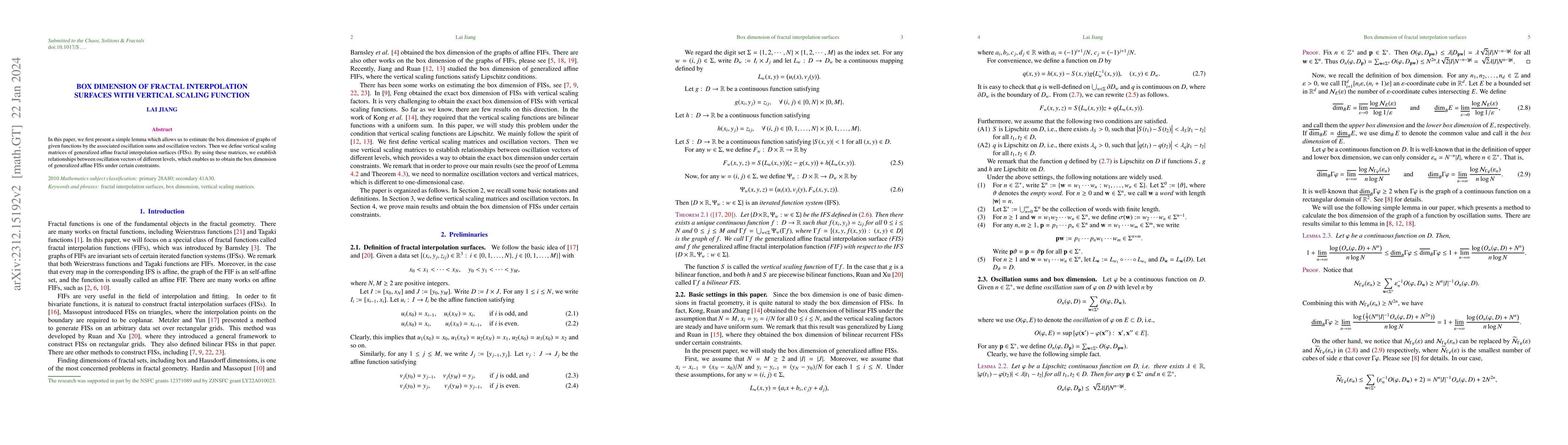 Thumbnail for Box dimension of fractal interpolation surfaces with vertical scaling
  function