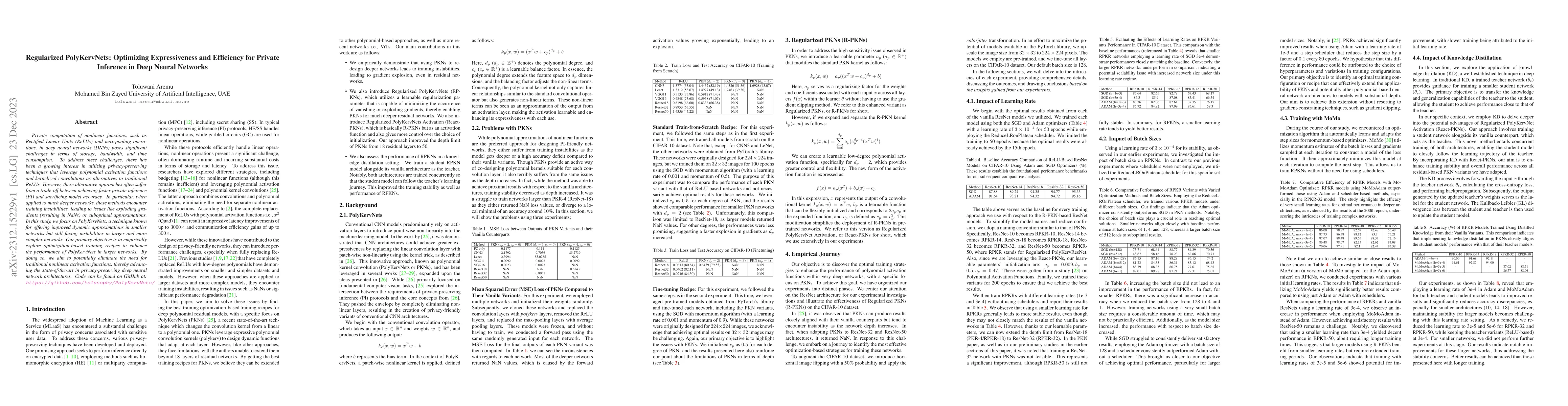 Thumbnail for Regularized PolyKervNets: Optimizing Expressiveness and Efficiency for
  Private Inference in Deep Neural Networks