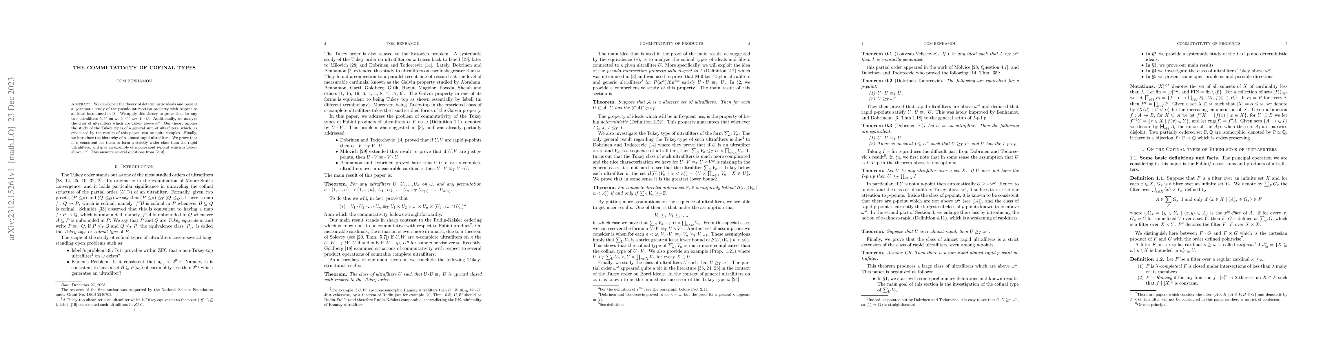 Thumbnail for Commutativity of Cofinal Types