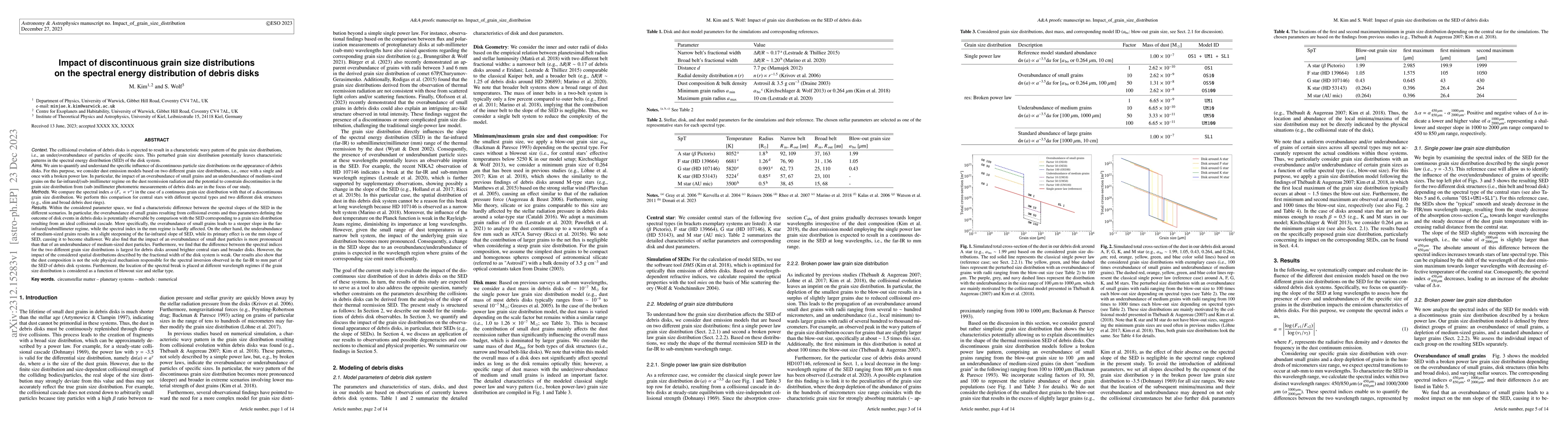Thumbnail for Impact of discontinuous grain size distributions on the spectral energy
  distribution of debris disks