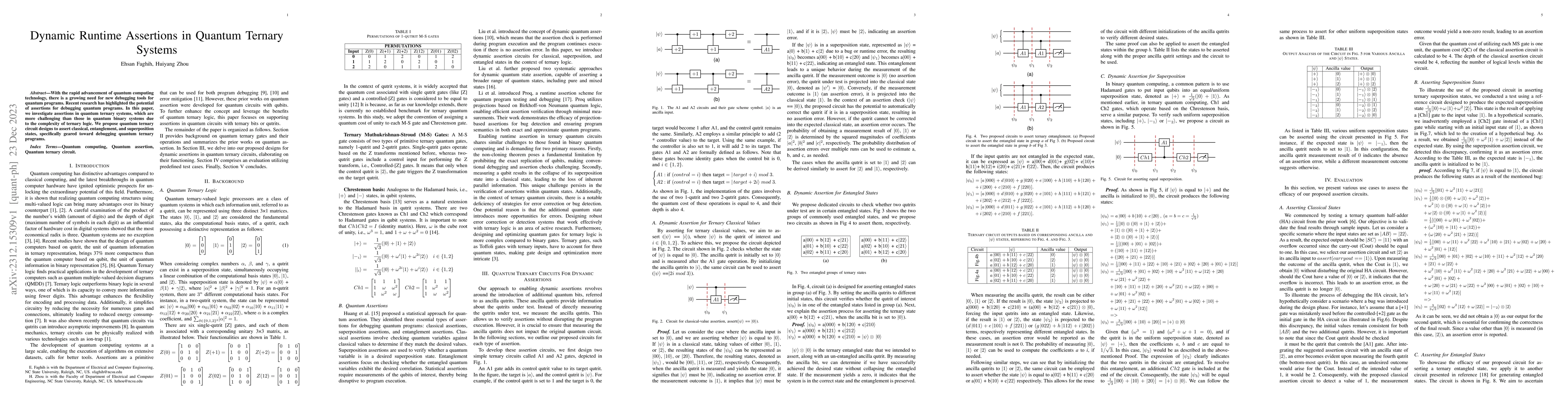 Thumbnail for Dynamic Runtime Assertions in Quantum Ternary Systems