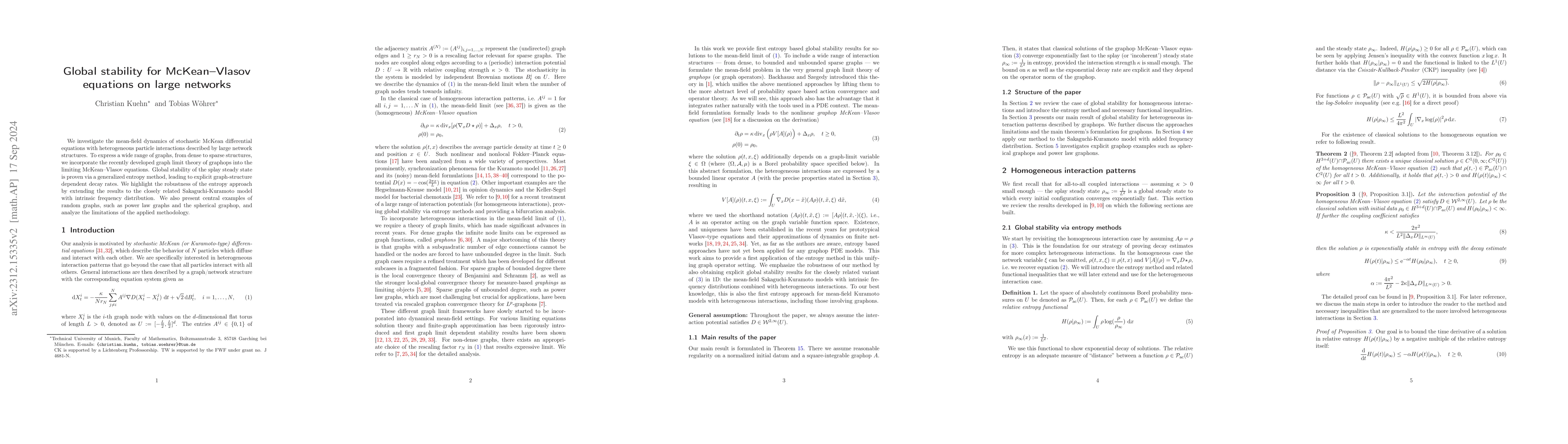 Thumbnail for Global stability for McKean-Vlasov equations on large networks