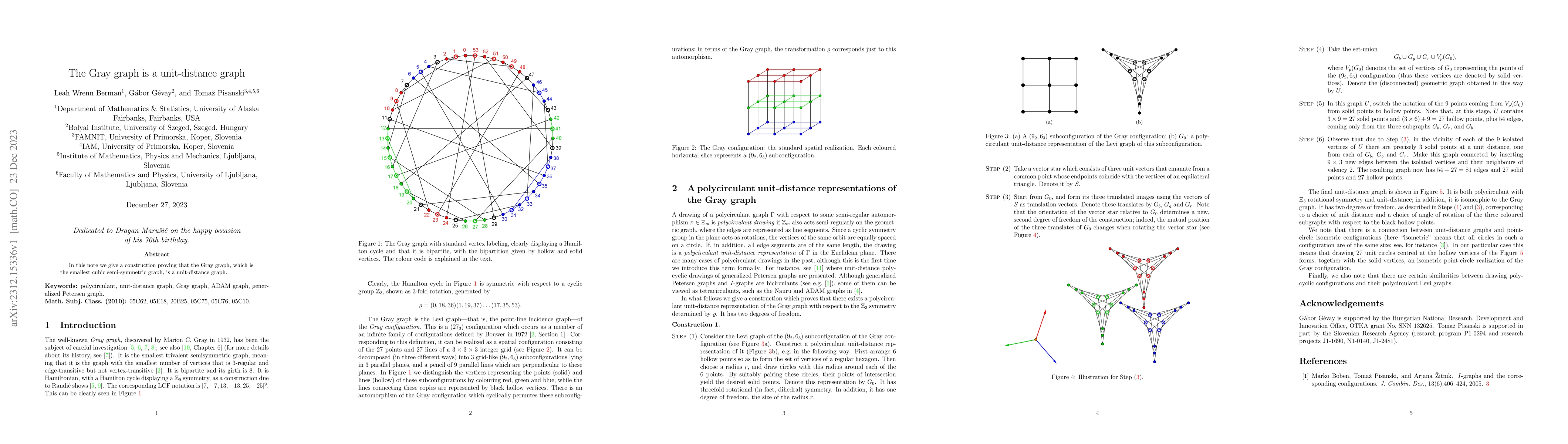 Thumbnail for The Gray graph is a unit-distance graph