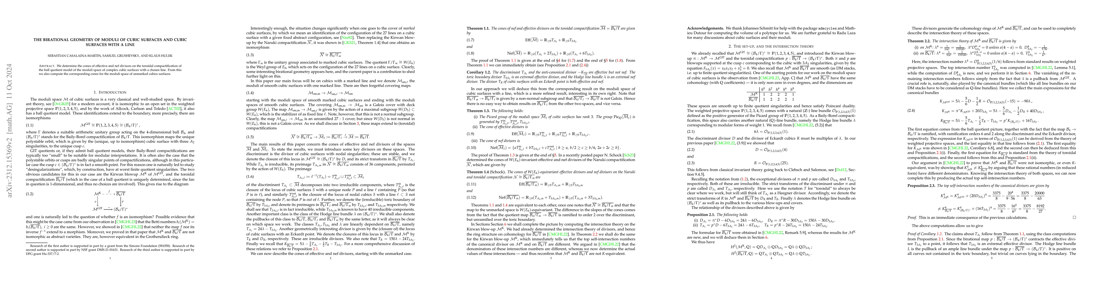 Thumbnail for The birational geometry of moduli of cubic surfaces and cubic surfaces
  with a line
