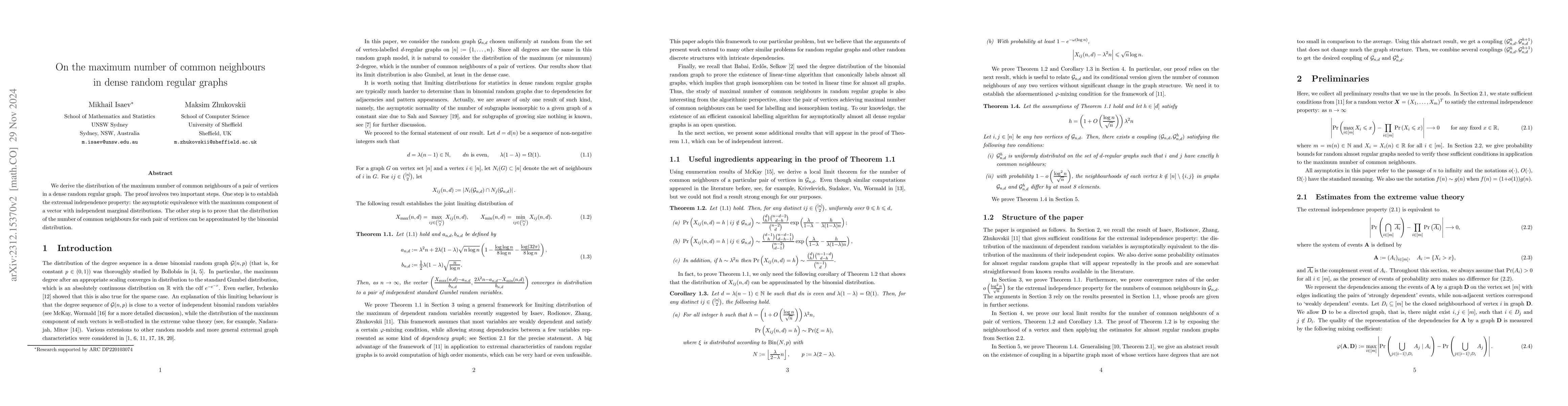 Thumbnail for On the maximum number of common neighbours in dense random regular
  graphs