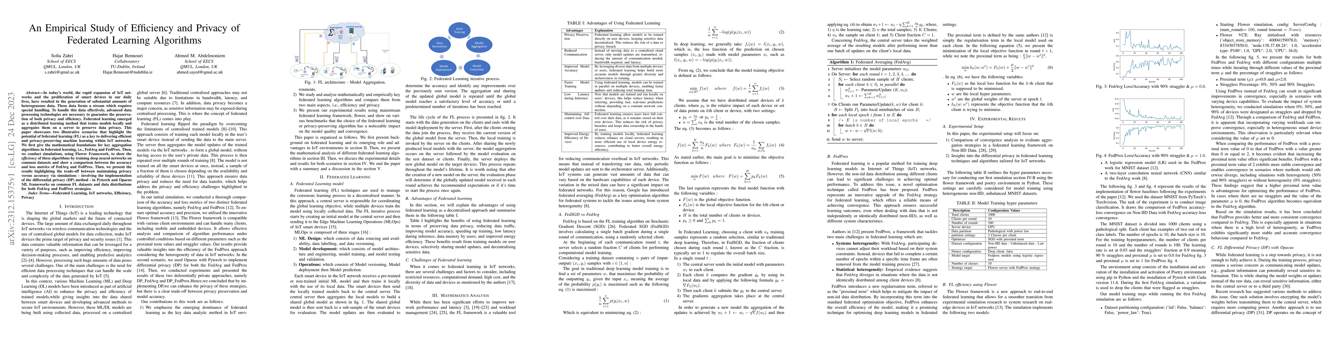 Thumbnail for An Empirical Study of Efficiency and Privacy of Federated Learning
  Algorithms