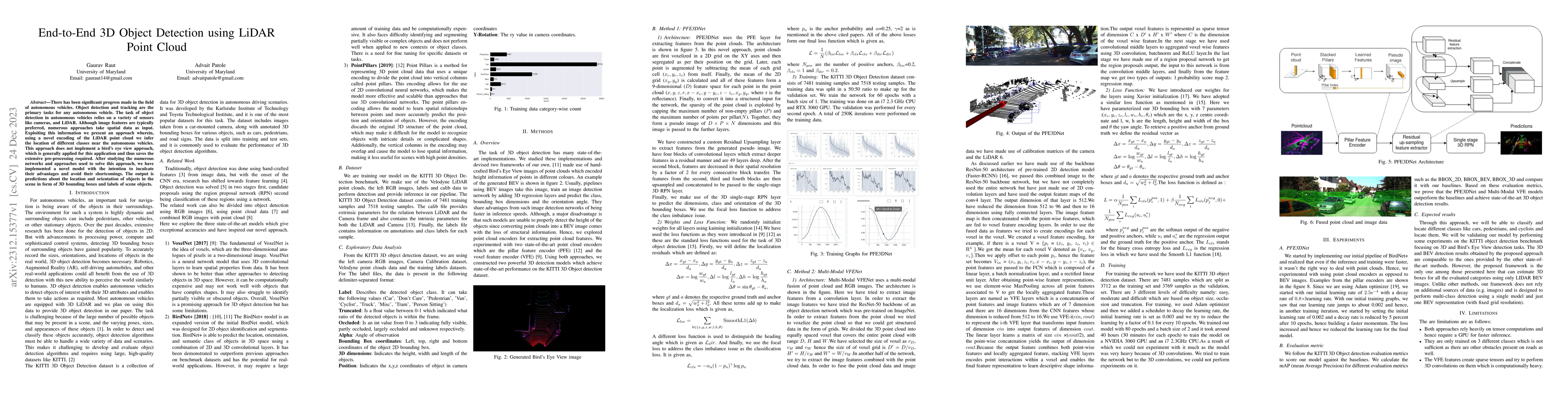 Thumbnail for End-to-End 3D Object Detection using LiDAR Point Cloud