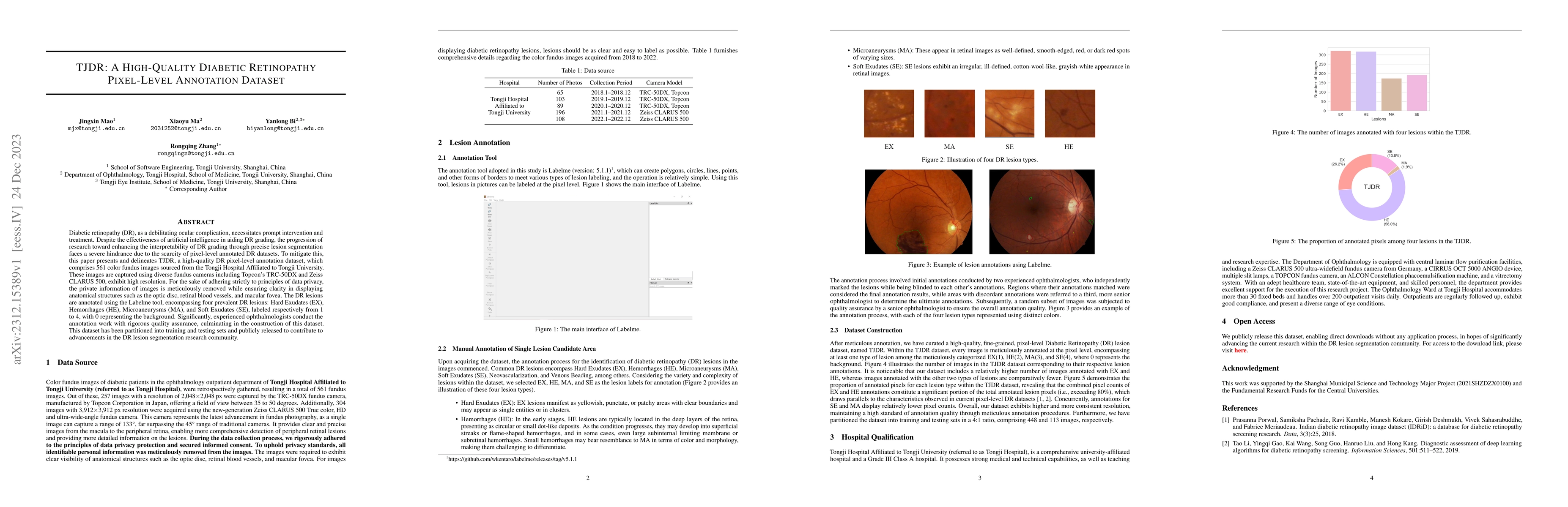 Thumbnail for TJDR: A High-Quality Diabetic Retinopathy Pixel-Level Annotation Dataset