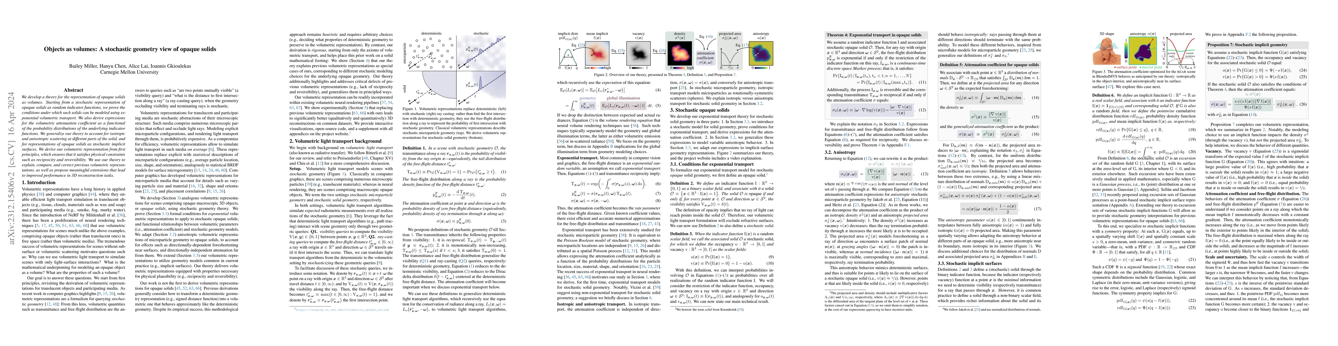 Thumbnail for Objects as volumes: A stochastic geometry view of opaque solids