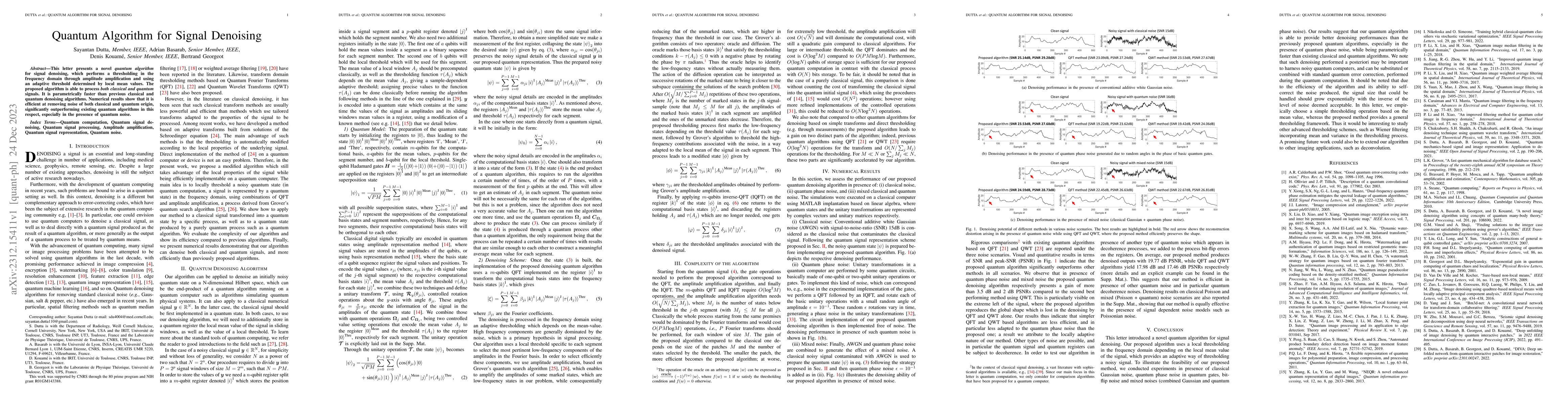 Thumbnail for Quantum Algorithm for Signal Denoising
