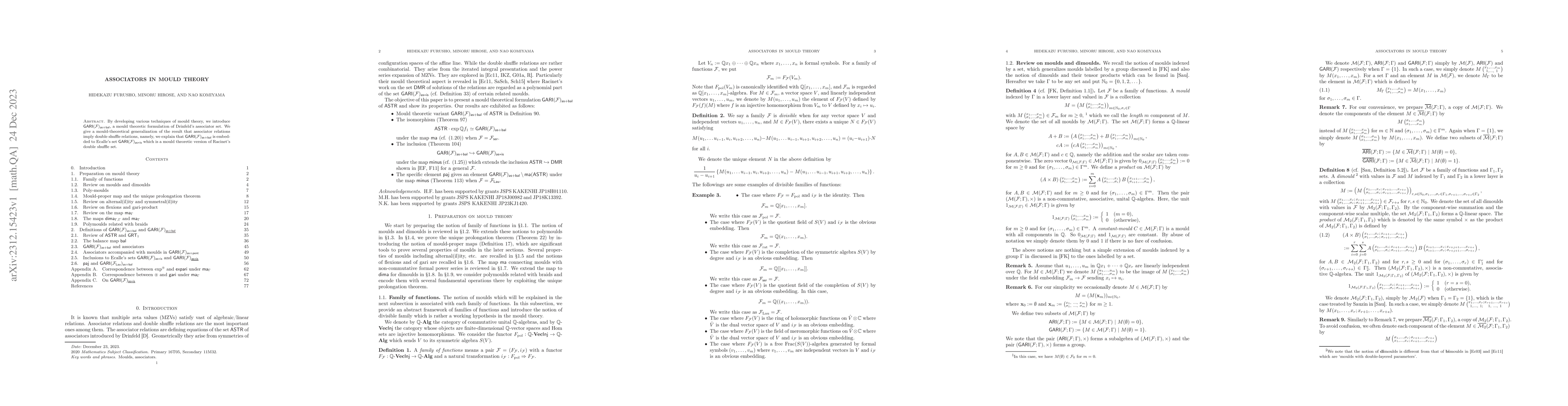 Thumbnail for Associators in mould theory