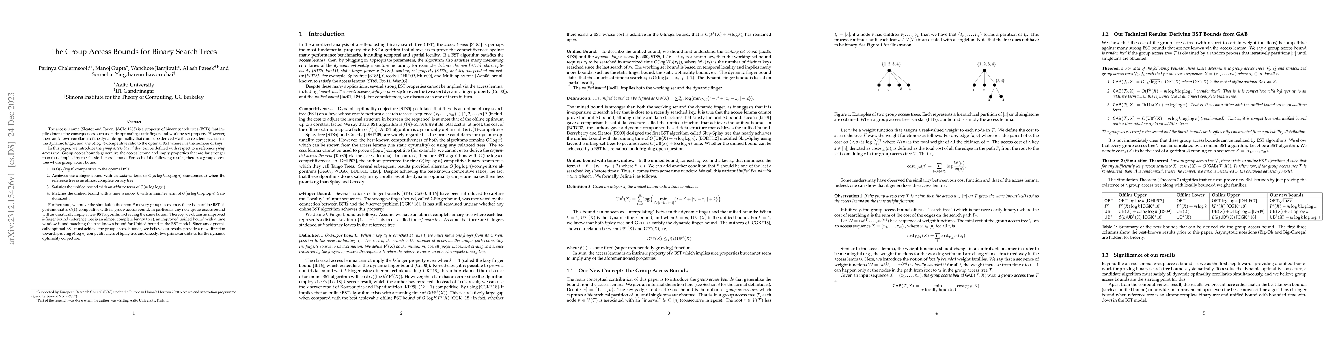 Thumbnail for The Group Access Bounds for Binary Search Trees