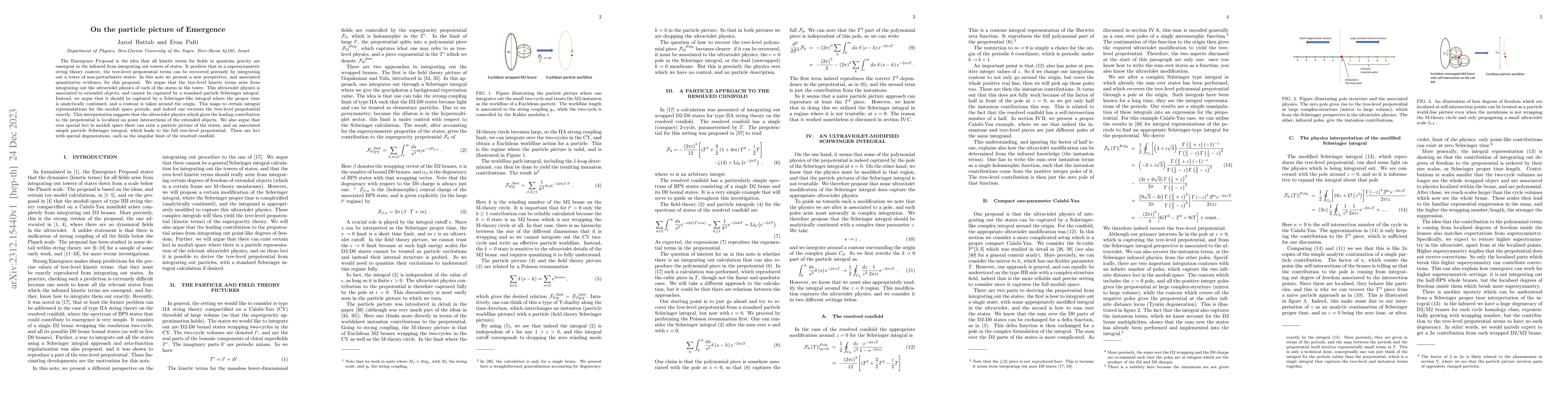 Thumbnail for On the particle picture of Emergence