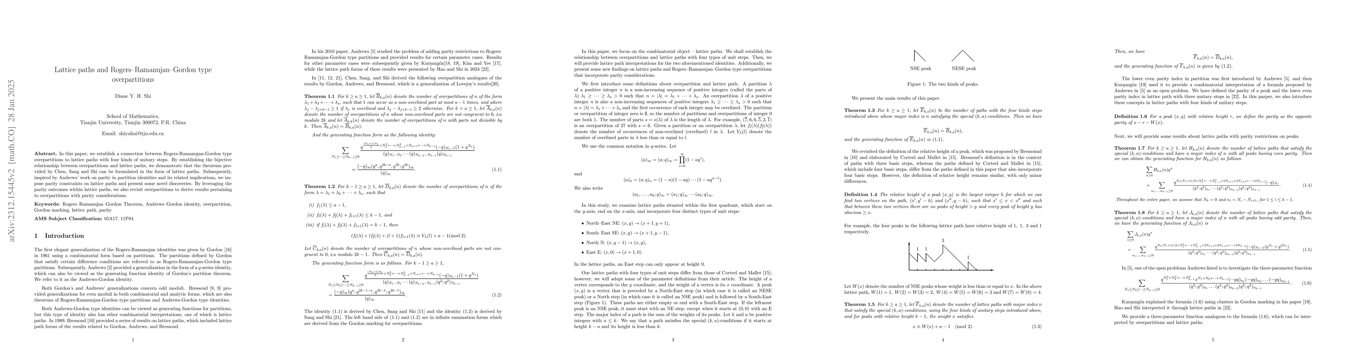 Thumbnail for Lattice paths and Rogers--Ramanujan--Gordon type overpartitions