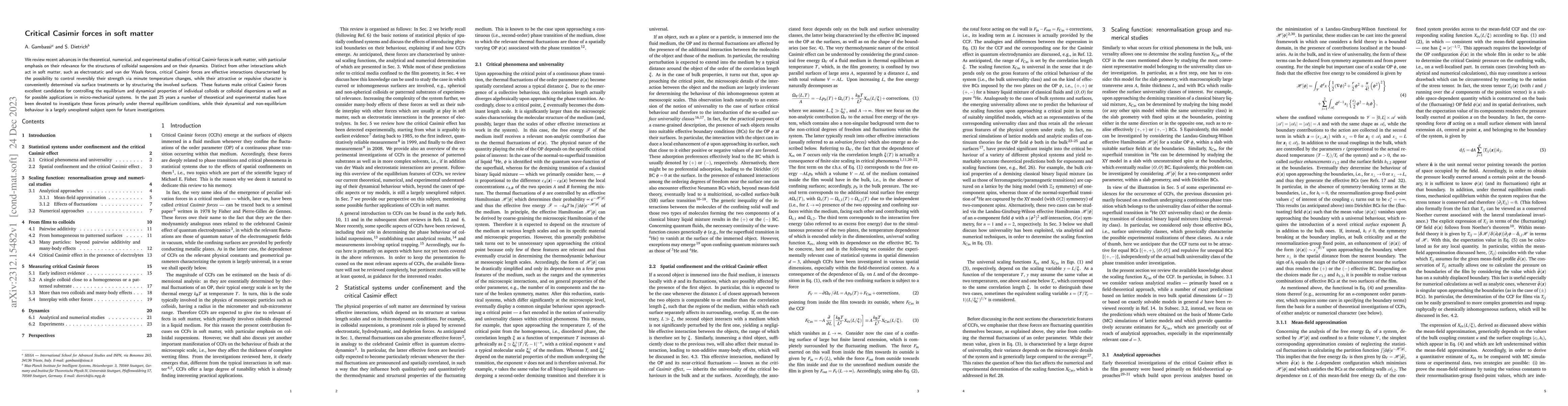 Thumbnail for Critical Casimir forces in soft matter