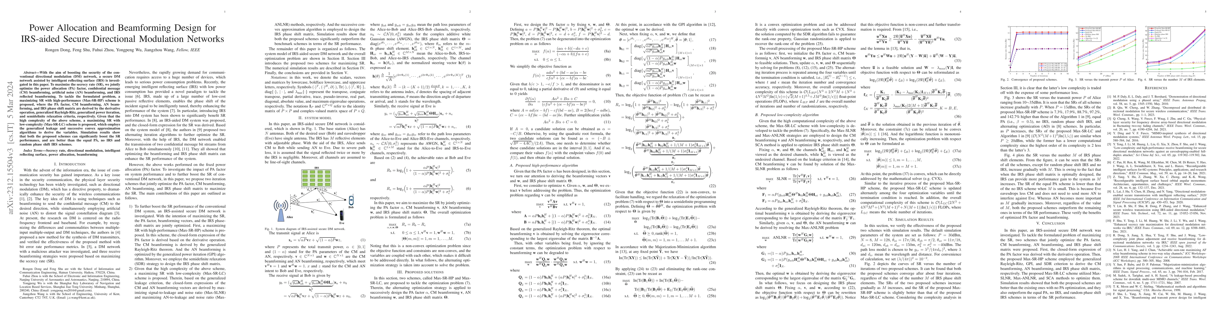 Thumbnail for Power Allocation and Beamforming Design for IRS-aided Secure Directional
  Modulation Network